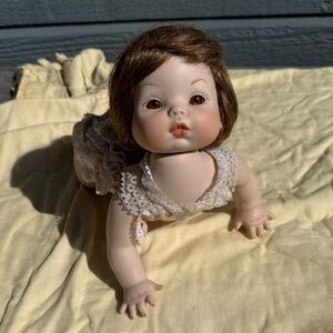 Antique Porcelain Crawling Baby Doll